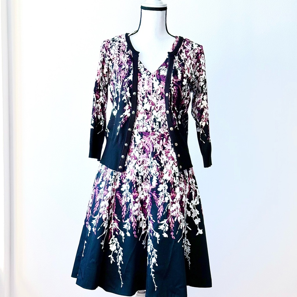 NWT White  House Black Market  Dress with Cardigan